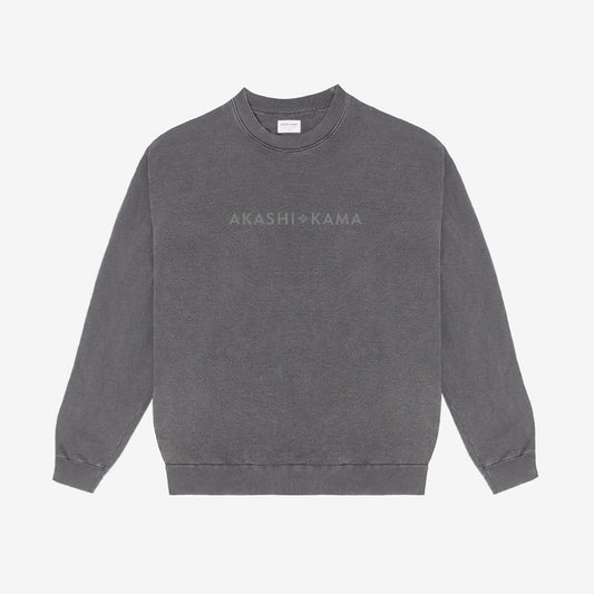 Stamped Crewneck - Charcoal Mineral Wash