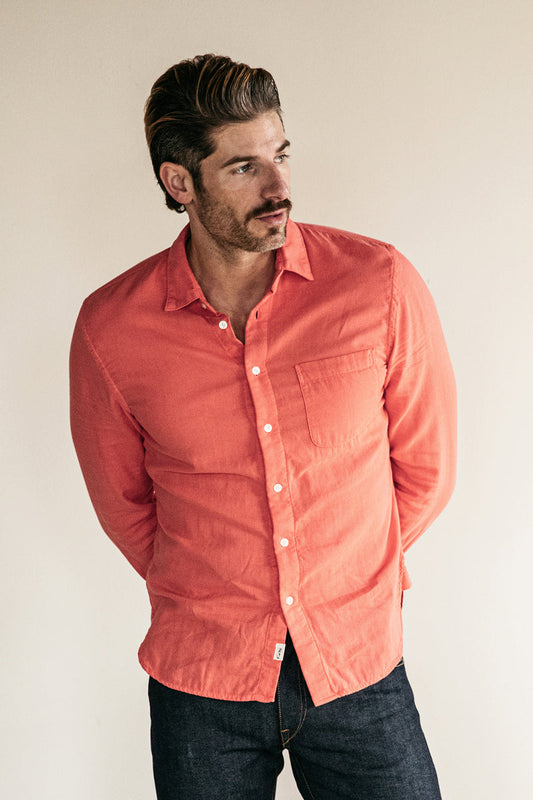 The Ripper Double Gauze Organic Cotton Shirt - Coral