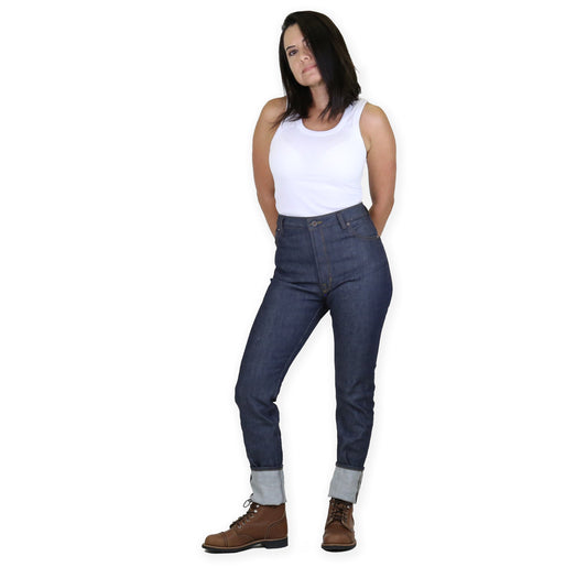 Vixen Pure Natural Indigo Selvedge 4 Way Stretch Medium High Waist Skinny