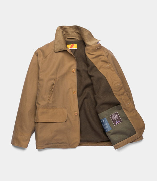 Wool-Lined Waxed Field Jacket Tan