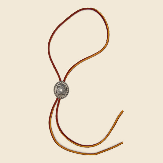 Leather Bolo Tie - Nickel Silver/Leather