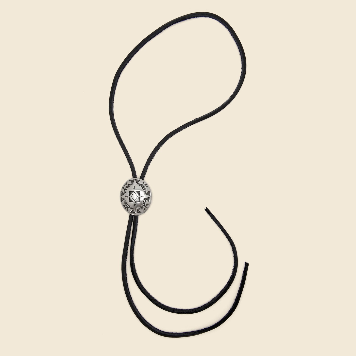 Leather Bolo Tie - Nickel Silver/Leather