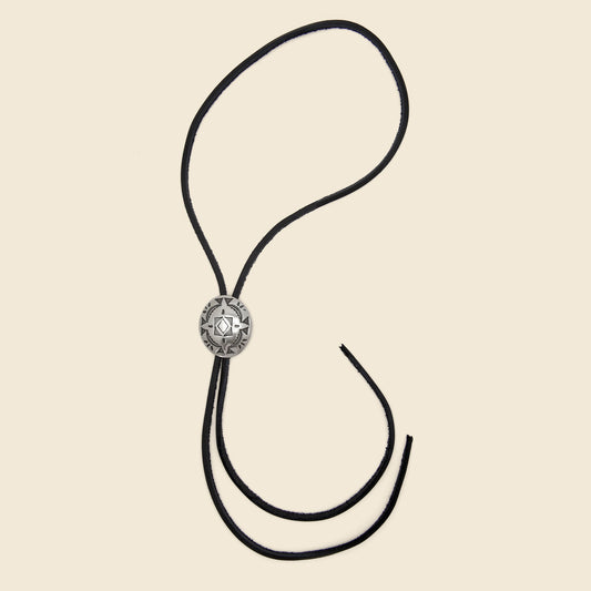 Leather Bolo Tie - Nickel Silver/Leather