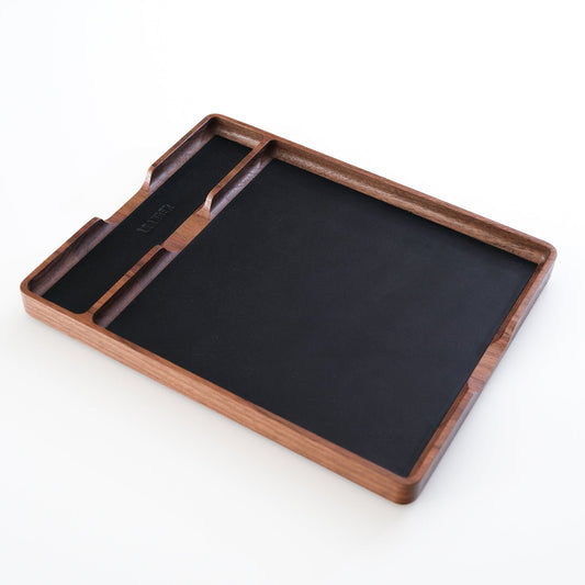 Walnut and Leather Valet Tray