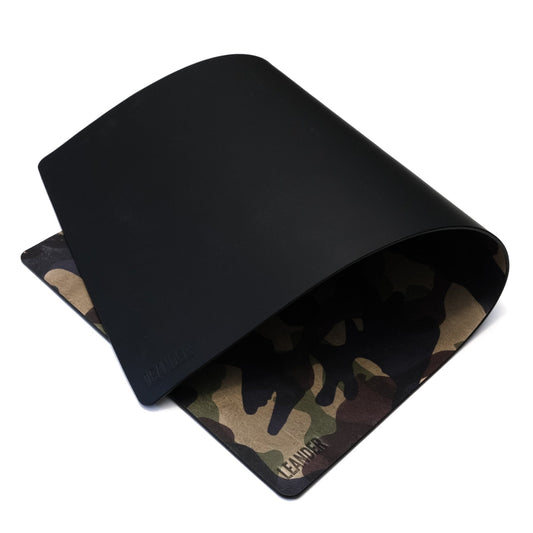 Black X Camo Reversible Leather Desk Mat