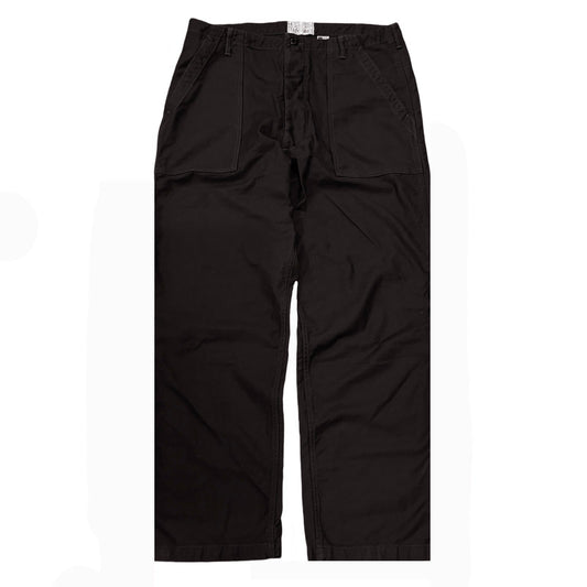 107 60's era GI chinos in 12 oz West Point Black Baker Back Cotton Satin