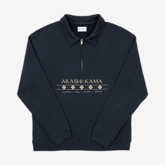 Cropped Quarter Zip - Navy