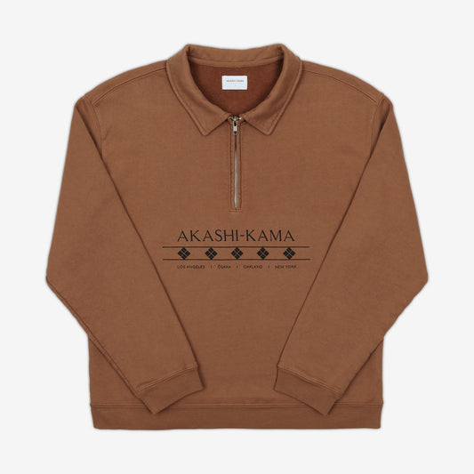 Cropped Quarter Zip - Terracotta