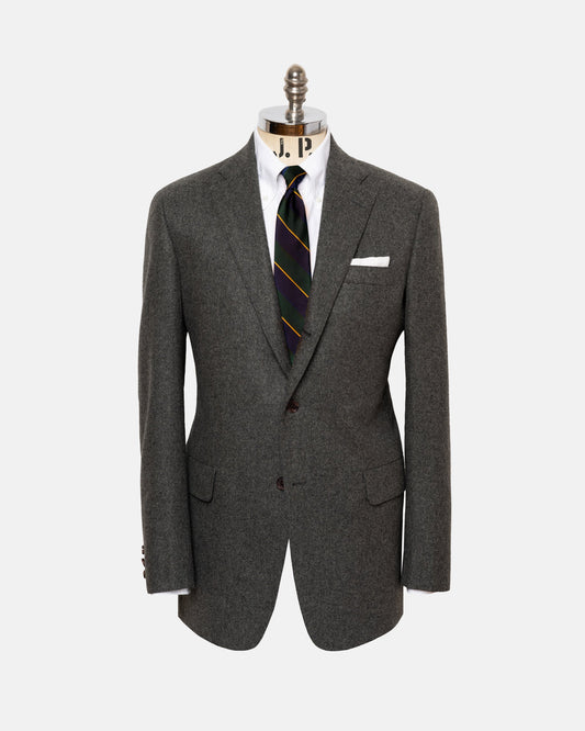 Made-in-USA Solid Grey Fox Flannel Suit - Custom Make