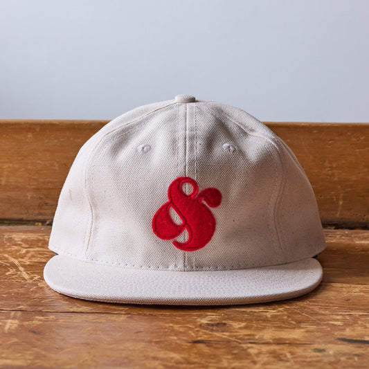 GS x Ebbets Field Flannels Cotton Canvas Hat:  Natural / Red Logo