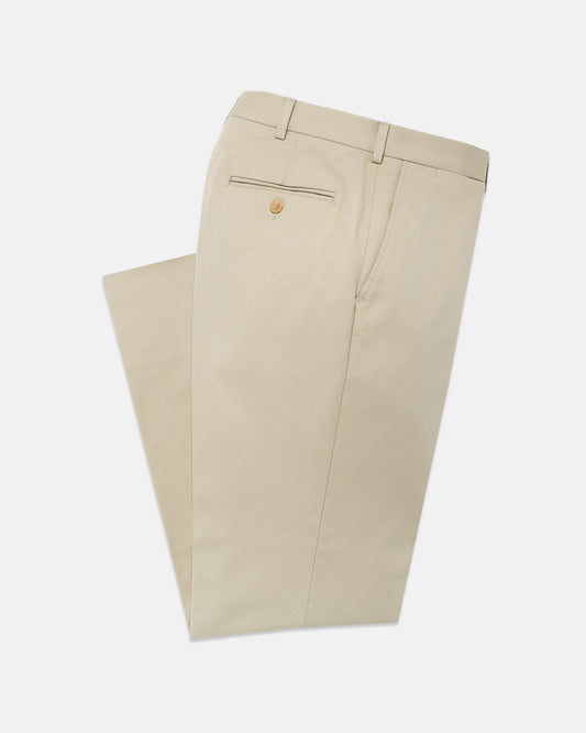 KHAKI COTTON CHINO PANTS