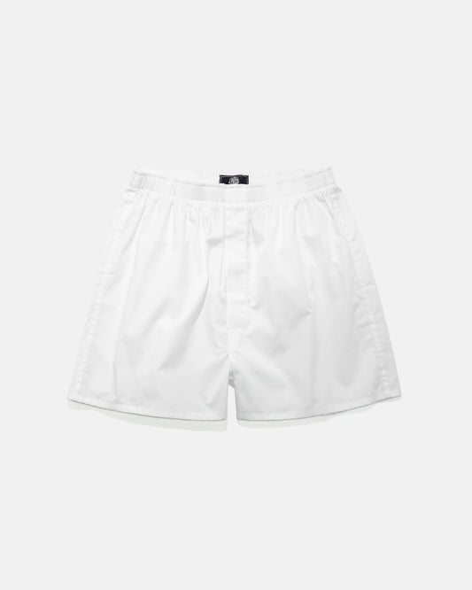 WHITE BROADCLOTH BOXERS
