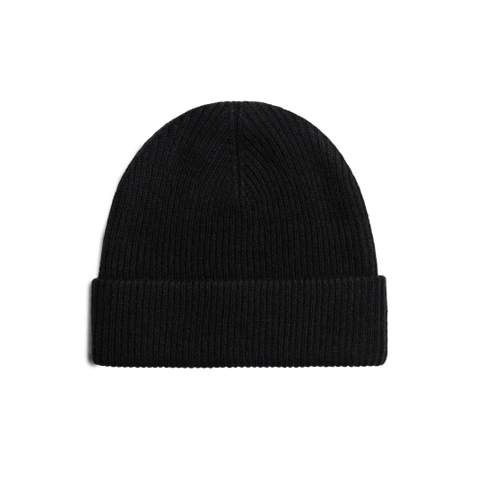 Merino Wool / Cashmere Beanie - Black