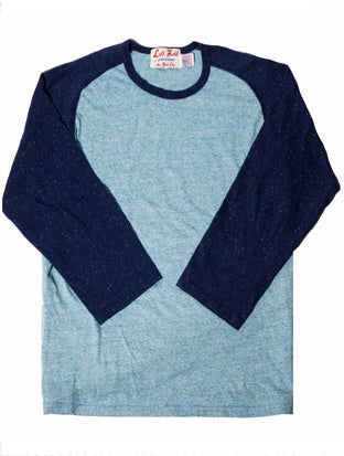 Chambray/Earth from Space Nep 3/4 sleeve Raglan Tee shirt