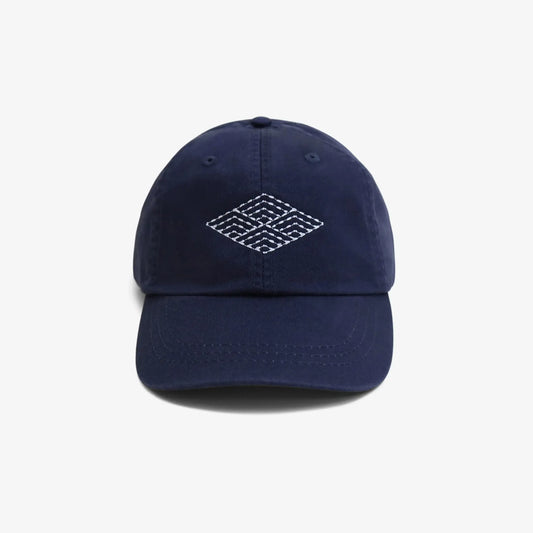 Sashiko Diamond Hat - Navy