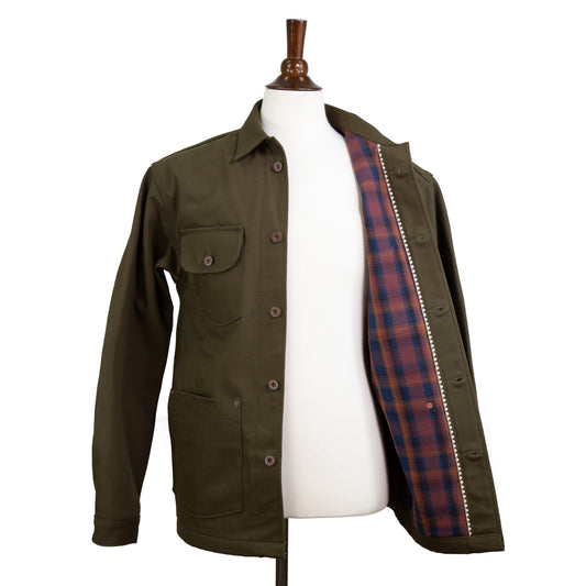 Chore Coat 12oz Seaweed Baja Maroon Blanket Lined