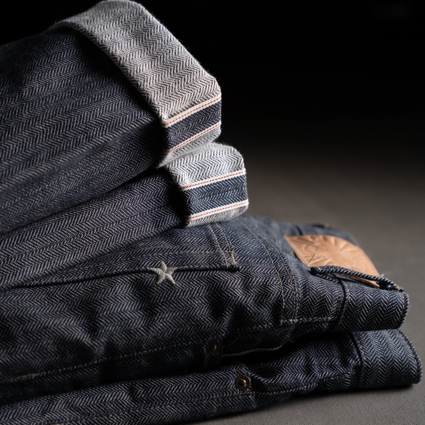 Slim Straight 14oz Indigo Herringbone Selvage Denim