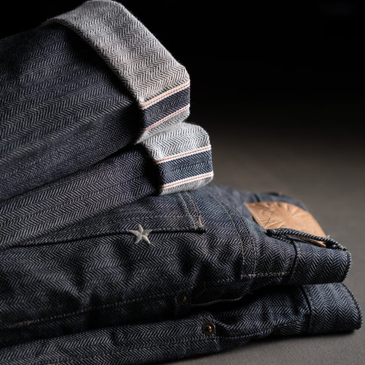 Slim Straight 14oz Indigo Herringbone Selvage Denim
