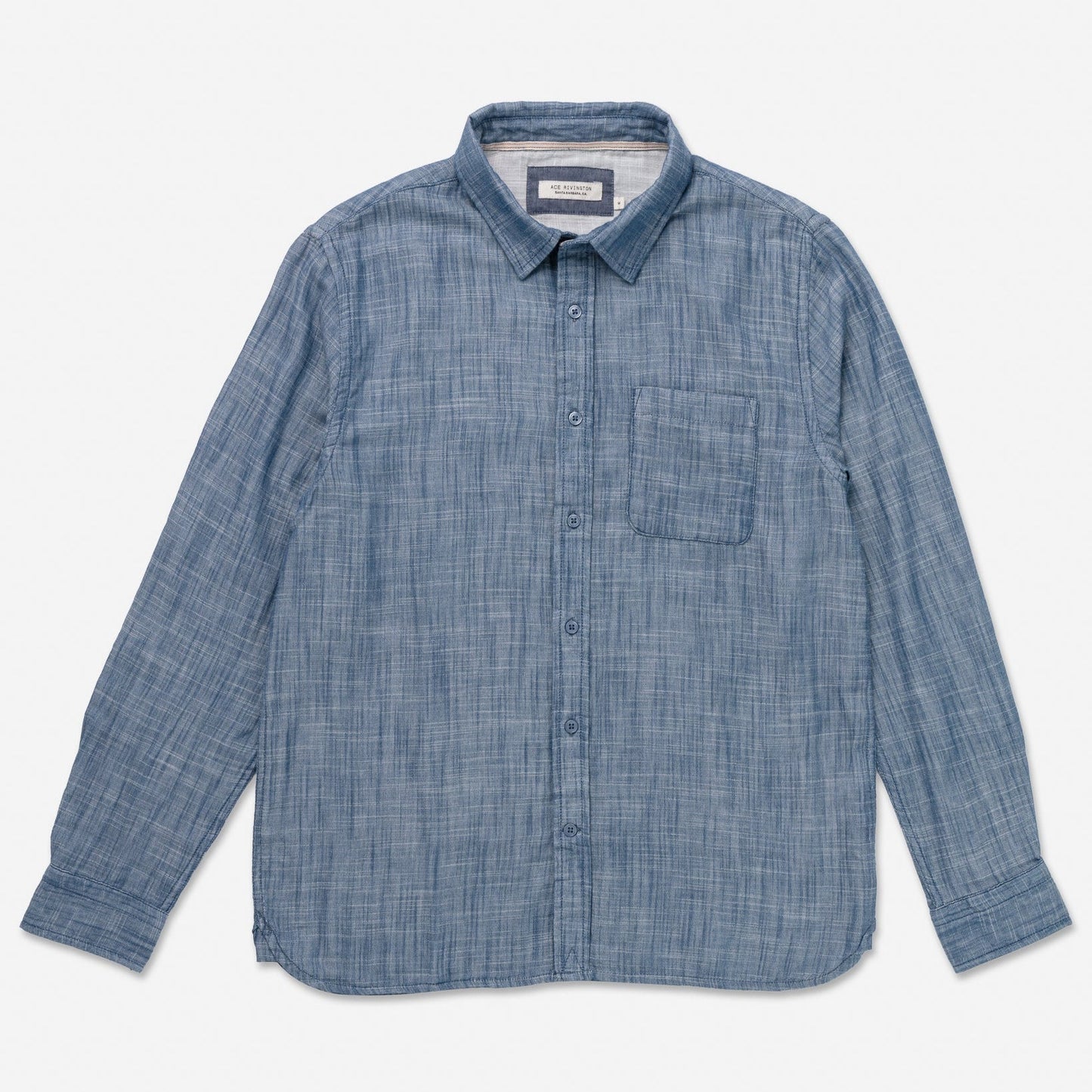 Double Gauze L/S Tailored Shirt | Indigo | Ace Rivington