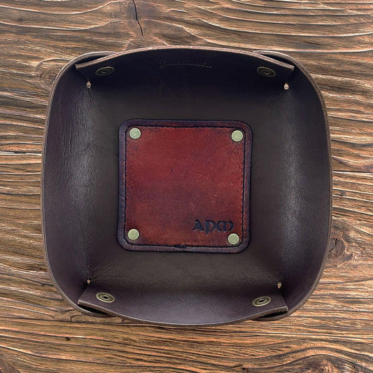 Leather Valet Tray w/Monogram